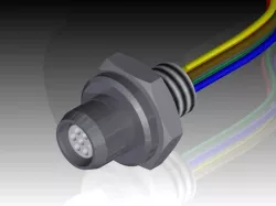 Male Break Away Nano Circular Panel Mount Connector - Omnetics 6 Pin Option PP