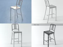 Navy Barstool 3D model