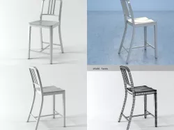 Navy Counter Stool 3D model