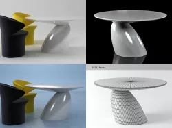 Parabel Dining Table 3D model