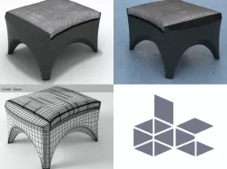 Phoenix Footstool 3D model