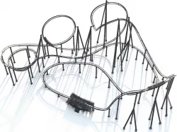 Roller Coaster Track and Train 3D model