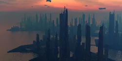 Scifi City Island 3D model