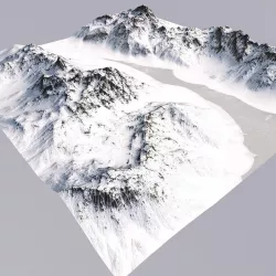Snowy Terrain MT048 Low-poly  3D model
