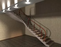 Staircase joining 1nd and 2st floors.
