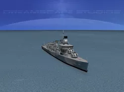 Sumner Class Destroyer  DD699 USS Waldron 3D model