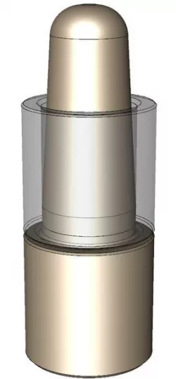 Tapered guide pin and bush