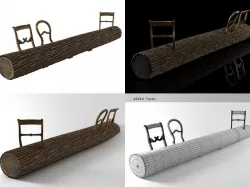 Tree-Trunk Bench 3D model
