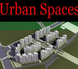 Urban City Design with Multiple Tall Buildings 3D model