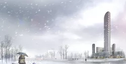 Winter Cityscape with Snow Falling 862 3D Models 3D model