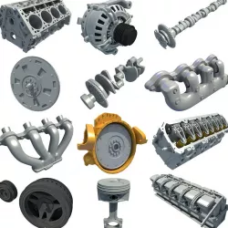 12 Engine Part Models 3D model