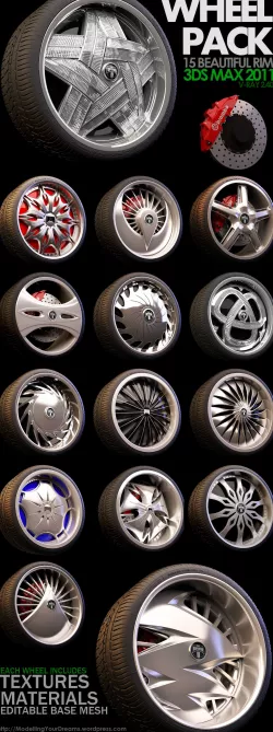 15 Beautiful rims Pack 3D model