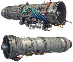 3D Military Turbofan Afterburning Engines 3D model