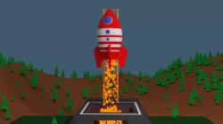 Animated Rocket Launch 3D model
