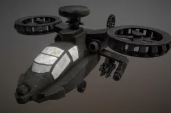 Apache helicopter Low-poly  3D model