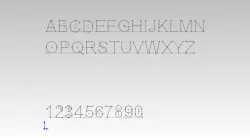 Arial Font Block for CAM cutting tools