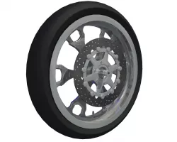 BLack Motorcycle Wheel 3D model  3D model