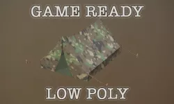 Camouflage Tent low-poly game ready Low-poly  3D model