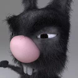 Cartoon Angry Rabbit Low-poly  3D model