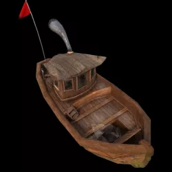 Cartoon boat Low-poly  3D model