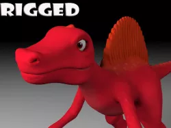 Cartoon spinosaurus Low-poly  3D model