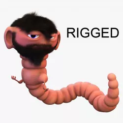 cartoon worm Low-poly  3D model