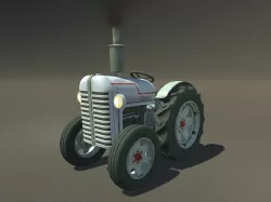 Cartoonish tractor Chuck Low-poly  3D model