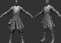Chinese swordman ZBrush raw file 3D model