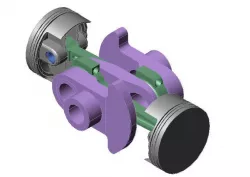 Crankshaft flat two,  4-stroke aircraft engine. 