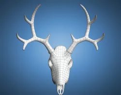 Deer Skull Base Mesh Low-poly  3D model