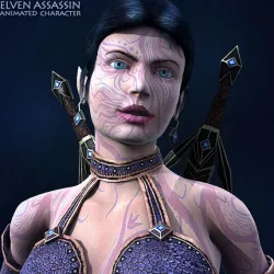 Elven Assassin Light Version Low-poly  3D model