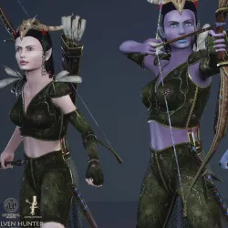 Elven Hunter Light Version Low-poly  3D model