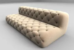 Fabric Button Sofa 3D model
