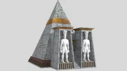 Fantasy Pyramid And Male Statues 3D model