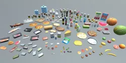 Food And Drink Package Low-poly  3D model