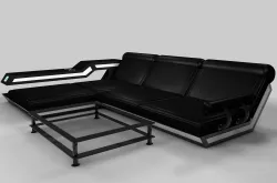Futuristic Couch and Table 3D model