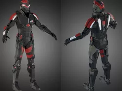 Futuristic soldier Mass Effect 3D model