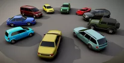 Generic passenger car pack Low-poly  3D model