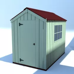 Green garden shed 260 x 300 x 180 cms Low-poly  3D model