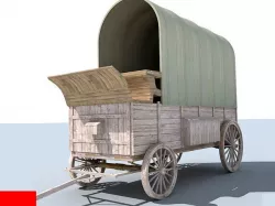 Green Horse Carriage 3D model