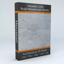 Houston Road Network and Streets 3D model