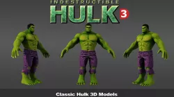 Hulk Classic 2017 3ds max 2010  Low-poly  3D model