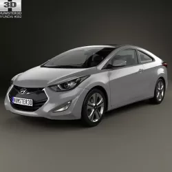  Hyundai Avante JK coupe with HQ interior 2014 3D model