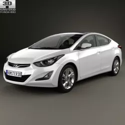 Hyundai Avante MD sedan with HQ interior 2014 3D model