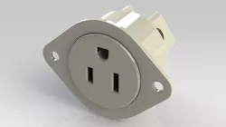 Industrial-Grade Flanged Receptacle NEMA 5-15