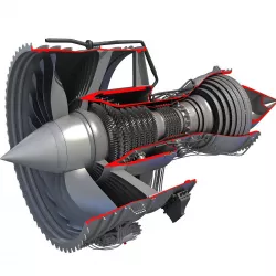 Jet Turbofan Engine Cutaway 3D model