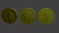 Low-polygon coins Low-poly  3D model