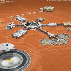 Moon or Mars base 3D model