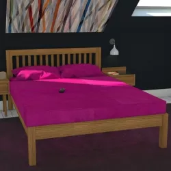 Muji Oak double bed with pink bedlinen Low-poly  3D model