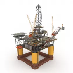 Oil Rig Platform - Pack  Low-poly  3D model